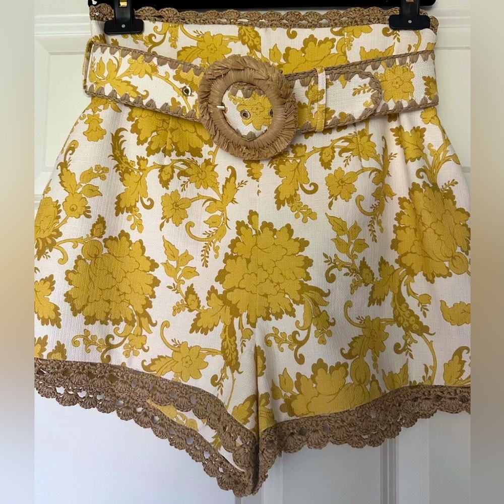 Zimmermann Postcard Yellow Floral Shorts
